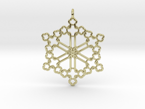 The Snowflake Cross in 18k Gold Plated Brass