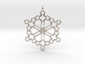 The Snowflake Cross in Rhodium Plated Brass