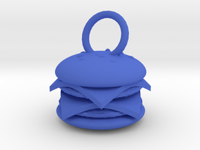 Cheeseburger pendant in Blue Processed Versatile Plastic