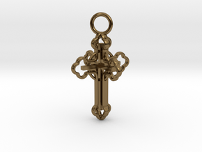 The 3d Cross in Polished Bronze