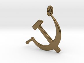 Hammer and Sickle USSR in Polished Bronze