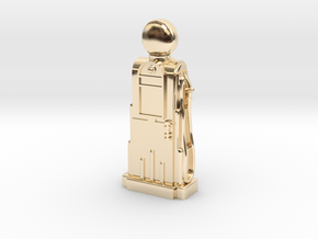 28mm/32mm Scale - 1940's/1950's Petrol Pump  in 14k Gold Plated Brass