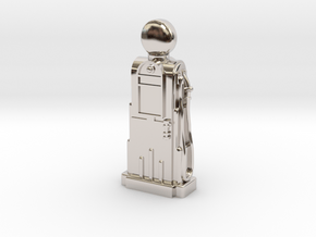 28mm/32mm Scale - 1940's/1950's Petrol Pump  in Rhodium Plated Brass