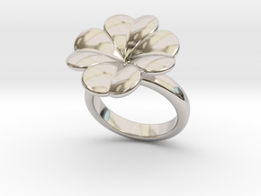 Lucky Ring 24 - Italian Size 24 in Rhodium Plated Brass