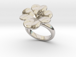 Lucky Ring 25 - Italian Size 25 in Rhodium Plated Brass