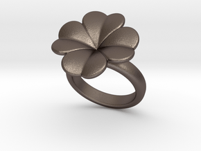 Lucky Ring 25 - Italian Size 25 in Polished Bronzed Silver Steel