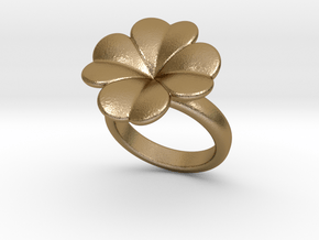 Lucky Ring 25 - Italian Size 25 in Polished Gold Steel