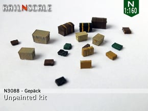 Gepäck (N 1:160) in Gray Fine Detail Plastic