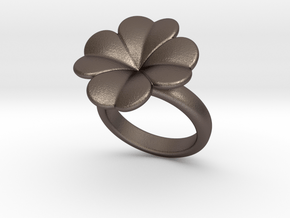 Lucky Ring 26 - Italian Size 26 in Polished Bronzed Silver Steel