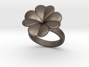 Lucky Ring 27 - Italian Size 27 in Polished Bronzed Silver Steel