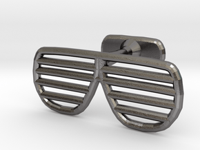 Sunglasses Cufflink in Polished Nickel Steel