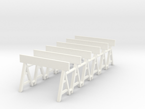 Traffic Barrier 01. 1:64 Scale in White Processed Versatile Plastic