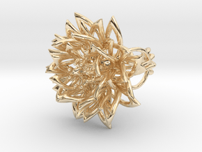 Ring the Chrysanthemum / size 6 US (16,5 mm) in 14k Gold Plated Brass