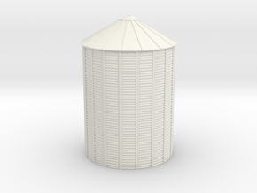'N Scale' - Grain Bin - 36' dia.x48' Tall in White Natural Versatile Plastic