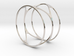 Thin bracelet - 67mm diameter in Rhodium Plated Brass
