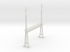 PRR S Scale Lattice Anchor Bridge With Bracket in White Natural Versatile Plastic