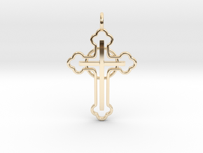 The Ringed Cross in 14k Gold Plated Brass