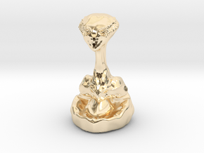 Alien Bust With Base in 14K Yellow Gold