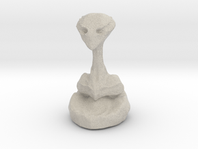 Alien Bust With Base in Natural Sandstone