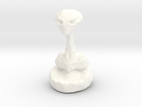 Alien Bust With Base in White Processed Versatile Plastic