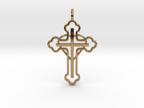 The Hearted Cross in Polished Brass