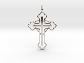The Hearted Cross in Rhodium Plated Brass