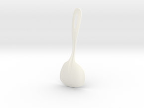 Square Spoon in White Processed Versatile Plastic