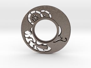 MHS compatible Tsuba 6 in Polished Bronzed Silver Steel