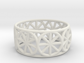 Dharma Wheel Ring in White Natural Versatile Plastic