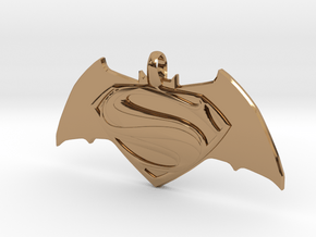 Batman vs Superman Emblem - Reversible Pendant Key in Polished Brass