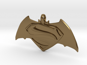 Batman vs Superman Emblem - Reversible Pendant Key in Polished Bronze