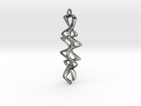 Twisty Pendant in Fine Detail Polished Silver