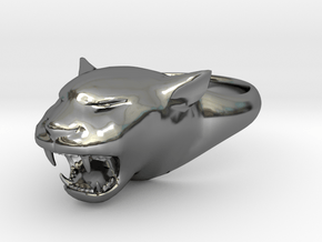 Cougar-Puma Ring , Mountain lion Ring Size 13  in Fine Detail Polished Silver