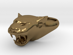 Cougar-Puma Ring , Mountain lion Ring Size 13  in Polished Bronze