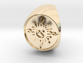 Custom Signet Ring 22 in 14k Gold Plated Brass