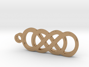 Double Infinity Pendant in Polished Brass