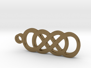 Double Infinity Pendant in Polished Bronze