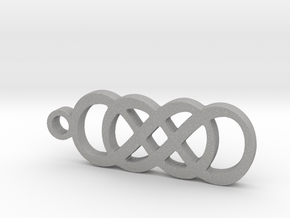 Double Infinity Pendant in Aluminum