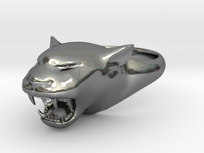 Cougar-Puma Ring , Mountain lion Ring Size 11 in Fine Detail Polished Silver
