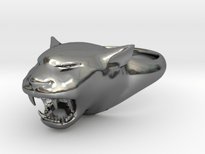 Cougar-Puma Ring , Mountain lion Ring Size 10 in Fine Detail Polished Silver