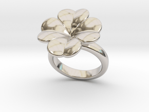Lucky Ring 30 - Italian Size 30 in Rhodium Plated Brass