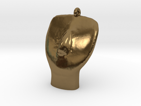 Cycladic Head Pendant in Polished Bronze