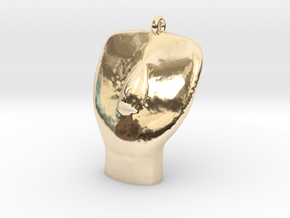 Cycladic Head Pendant in 14k Gold Plated Brass