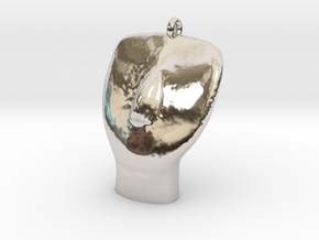 Cycladic Head Pendant in Rhodium Plated Brass