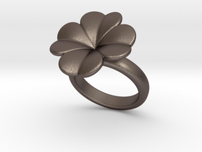 Lucky Ring 31 - Italian Size 31 in Polished Bronzed Silver Steel