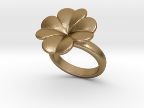 Lucky Ring 31 - Italian Size 31 in Polished Gold Steel