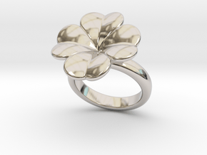 Lucky Ring 32 - Italian Size 32 in Rhodium Plated Brass
