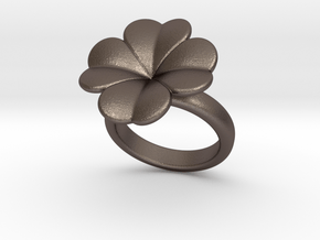Lucky Ring 32 - Italian Size 32 in Polished Bronzed Silver Steel