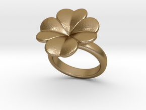 Lucky Ring 32 - Italian Size 32 in Polished Gold Steel