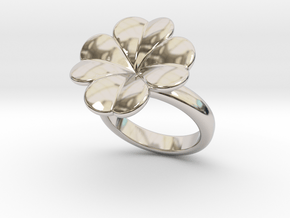 Lucky Ring 33 - Italian Size 33 in Rhodium Plated Brass
